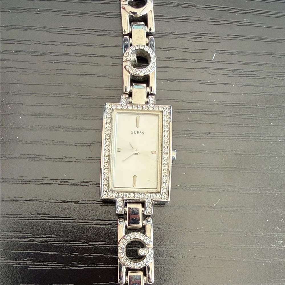 Guess Women's Silver and Black Watch